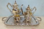 Oneida Silver Plate Serving Tea Set