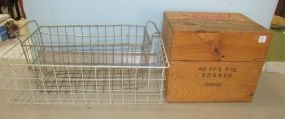 French Wine Box, Two Wire Baskets