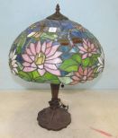 Reproduction Slag Glass Table Lamp