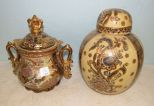 Pair of Satusma Hand Painted Jars