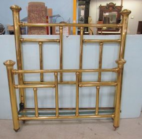 Vintage Full Size Colonial Style Brass Bed