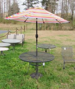 Wrought Iron Patio Table with Umbrella