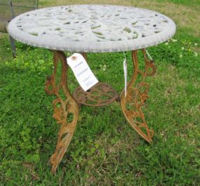 Rustic Ornate Wrought Iron Side Table