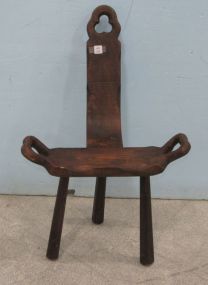 Vintage Carved Wood Birthing Chair