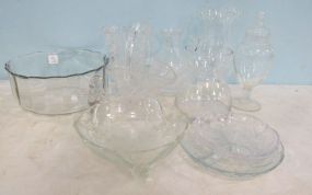 Group of Clear Glass Vases and Bowls