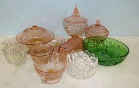Collection of Pink Depression Style Glass