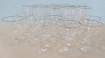 Eighteen Silver Rim Clear Glass Glasses