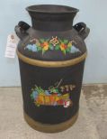 Painted Metal Milk Can