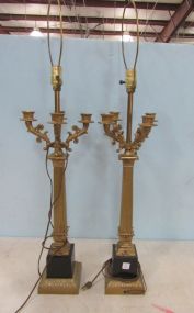 Pair of French Brass Table Lamps
