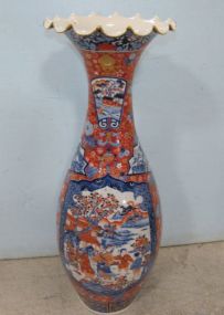 Large Oriental Imari Decorated Porcelain Vase