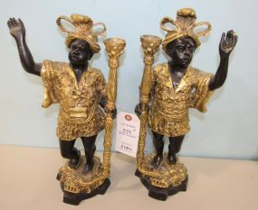Pair of Reproduction Blackamoors Figural Candleholders