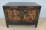 Japanese Black Lacquer Two Door Chest