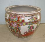 Hand Painted Porcelain Fish Bowl Planter