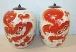 Pair of Asian Style Ceramic Ginger Jars