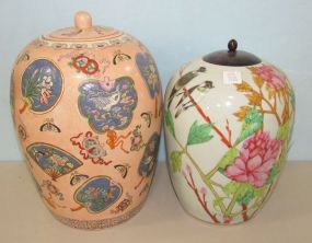 Two Asian Style Ceramic Ginger Jars