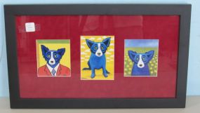 Three Print Blue Dog by Rodrigue