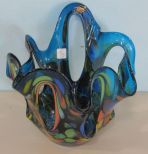 Unusual Makora Colorful Art Glass Vase