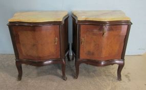 Pair of French Marble Top End Table