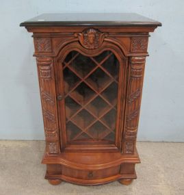 Unusual Wood Single Door Wine Cabinet