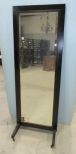 Large Painted Black Cheval Mirror