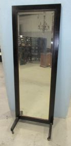 Large Painted Black Cheval Mirror