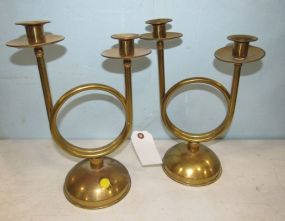 Pair of Vintage Brass Candle Holders