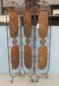 Metal Decorative Three Panel Screen