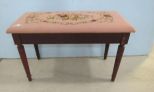 Vintage Needlepointe Seat Paino Bench