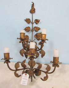 Gold Rustic Metal Floral Wall Sconce