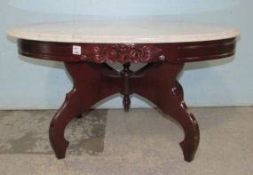 Reproduction Victorian Style Rose Carved Coffee Table