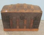 Antique Camel Top Streamer Trunk