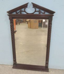 Modern Barley Twist Mahogany Wall Mirror