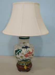 Hand Painted Koi Fish Vase Lamp