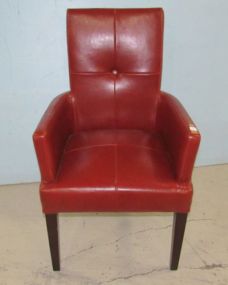 Modern Red Vinyl Arm Chair