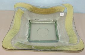 Large Glass Center Piece Tray