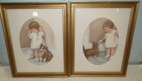 Pair of Little Girl Framed Print