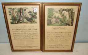 Pair of Framed Sheet Music