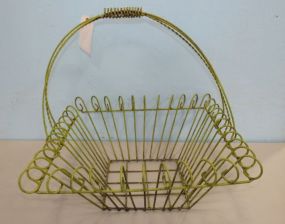 Vintage Painted Wrought Iron Basket