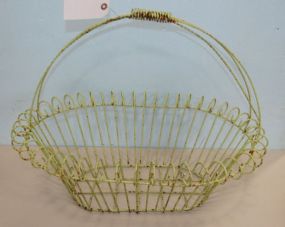 Vintage Painted Wrought Iron Basket