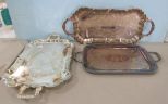 Three Silverplate Serving Trays