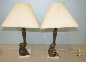 Pair of Metal Figural Table Lamps