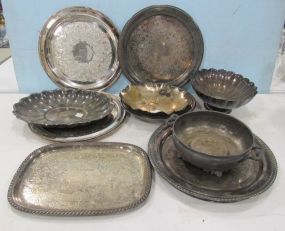 Group of Silver Plate Serving Trays