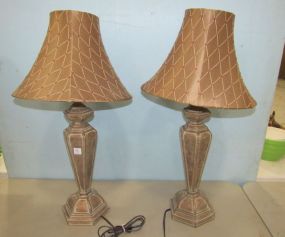 Pair of Resin Distressed Table Lamps