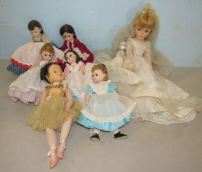 Four Madam Alexander Dolls and Two Collectible Dolls