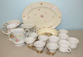 China Cups, Saucers, and Platter