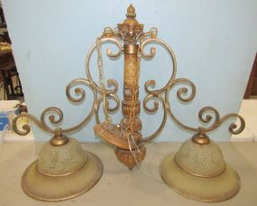 Decor Metal and Resin Two Arm Light Fixture