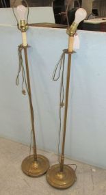 Pair of Brass Color Floor Lamps