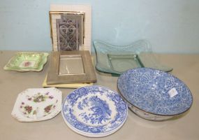 Pottery Bowls, Glass Tray, and Picture Frames