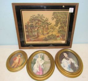 A Home In the Country Print, Three English Lady and Boy Prints