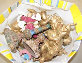 Lot of Angel, Candle Sticks, and Christmas Ornaments